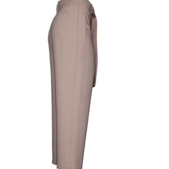 Wilfred Jallade Pink High Waisted Tie Front Crepe Pants Size 2 - Picture 3 of 12